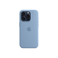 Луксозен силиконов гръб оригинален MT1Y3ZM/A OFFICIAL Apple Silicone Case With MagSafe за Apple iPhone 15 Pro Max 6.7 светло син/Winter Blue
